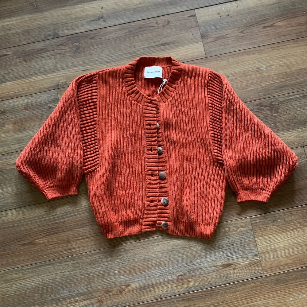 Misha and puff mini fisherman cardi in paprika NWT xs/s